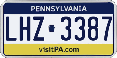 PA license plate LHZ3387