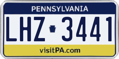 PA license plate LHZ3441