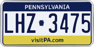 PA license plate LHZ3475