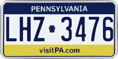 PA license plate LHZ3476