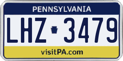PA license plate LHZ3479