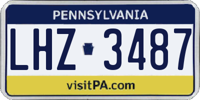 PA license plate LHZ3487