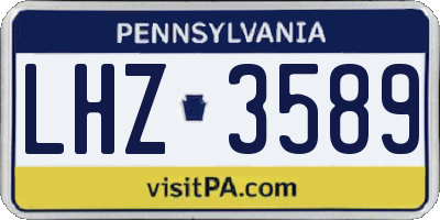PA license plate LHZ3589