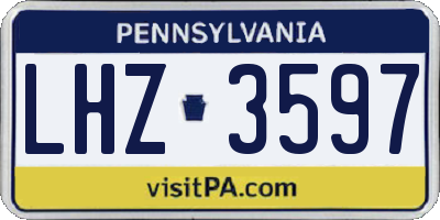 PA license plate LHZ3597