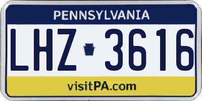 PA license plate LHZ3616