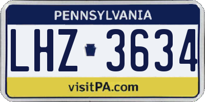 PA license plate LHZ3634