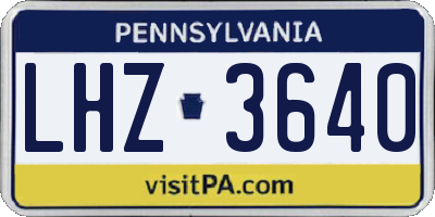 PA license plate LHZ3640