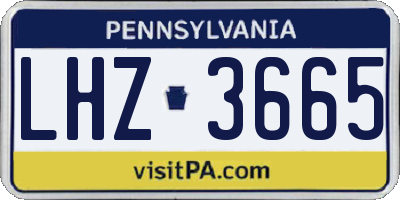PA license plate LHZ3665