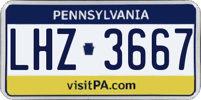 PA license plate LHZ3667