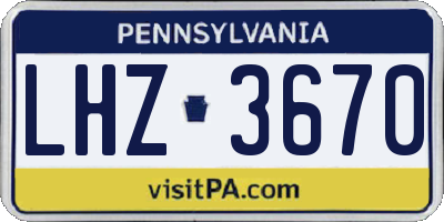 PA license plate LHZ3670