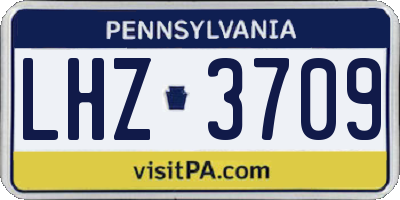 PA license plate LHZ3709