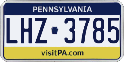PA license plate LHZ3785