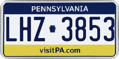 PA license plate LHZ3853