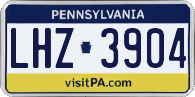 PA license plate LHZ3904