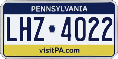 PA license plate LHZ4022