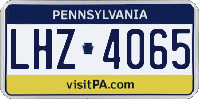 PA license plate LHZ4065