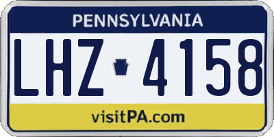 PA license plate LHZ4158
