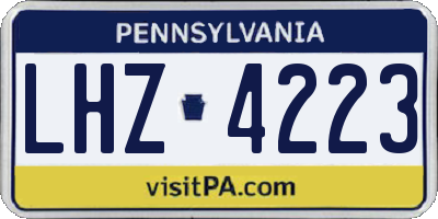 PA license plate LHZ4223