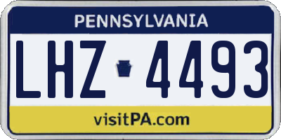 PA license plate LHZ4493