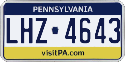 PA license plate LHZ4643