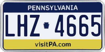 PA license plate LHZ4665