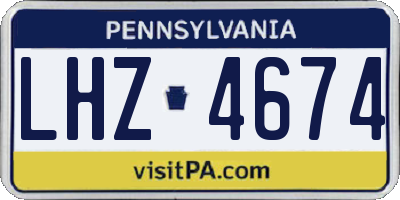 PA license plate LHZ4674