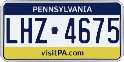 PA license plate LHZ4675