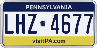 PA license plate LHZ4677