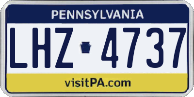 PA license plate LHZ4737