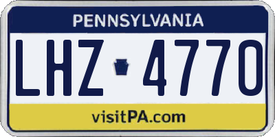 PA license plate LHZ4770
