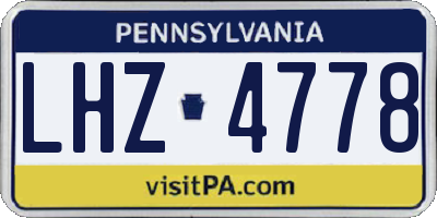 PA license plate LHZ4778
