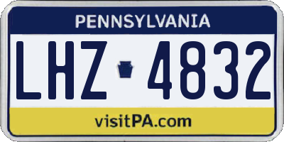 PA license plate LHZ4832