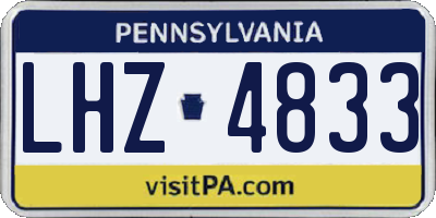 PA license plate LHZ4833