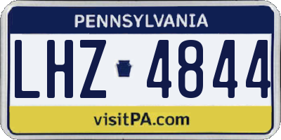 PA license plate LHZ4844