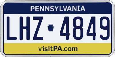 PA license plate LHZ4849