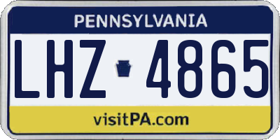 PA license plate LHZ4865