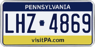 PA license plate LHZ4869