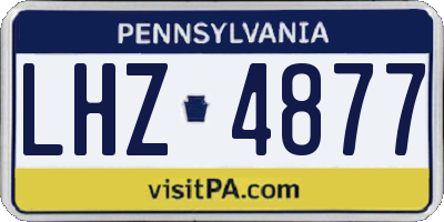 PA license plate LHZ4877