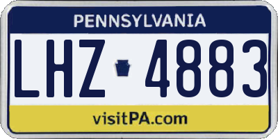 PA license plate LHZ4883