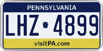 PA license plate LHZ4899