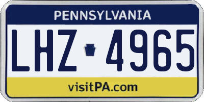 PA license plate LHZ4965