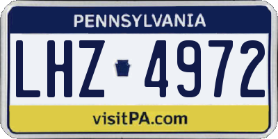 PA license plate LHZ4972