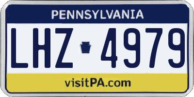 PA license plate LHZ4979