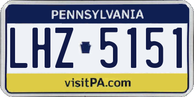 PA license plate LHZ5151