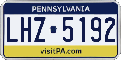 PA license plate LHZ5192