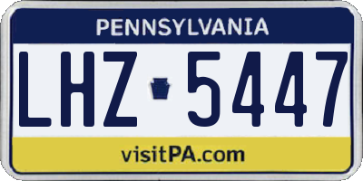 PA license plate LHZ5447