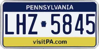 PA license plate LHZ5845
