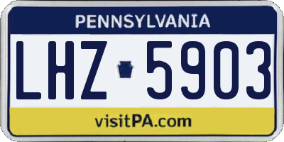 PA license plate LHZ5903