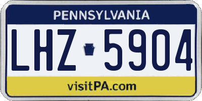 PA license plate LHZ5904