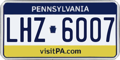 PA license plate LHZ6007